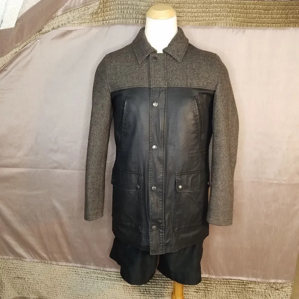 VINCE CAMUTO Tweed Wool Blend Anorak Coat Size Small